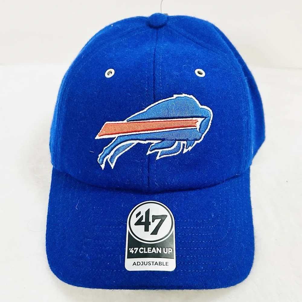 '47 Brand Buffalo Bills Wooly Clean Up Hat Cap Adjustable Strapback Blue NFL‎
